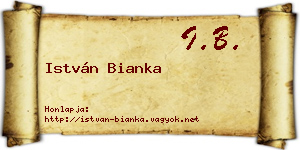 István Bianka névjegykártya